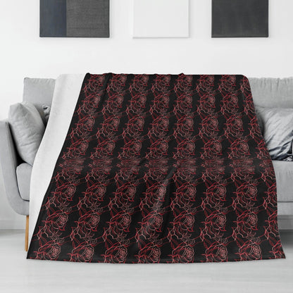 Red Light Rose Horizontal Flannel Breathable Blanket 4 Sizes - DeRose Seasonal