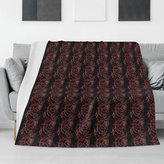Red Light Rose Horizontal Flannel Breathable Blanket 4 Sizes - DeRose Seasonal