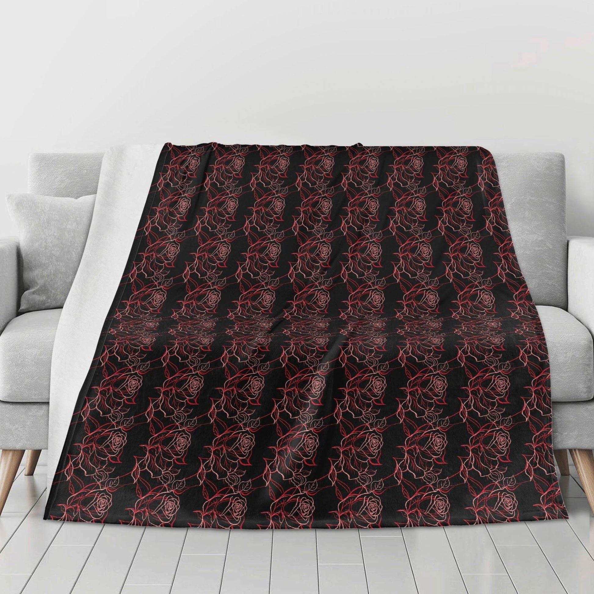 Red Light Rose Horizontal Flannel Breathable Blanket 4 Sizes - DeRose Seasonal