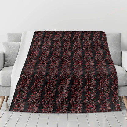 Red Light Rose Horizontal Flannel Breathable Blanket 4 Sizes - DeRose Seasonal