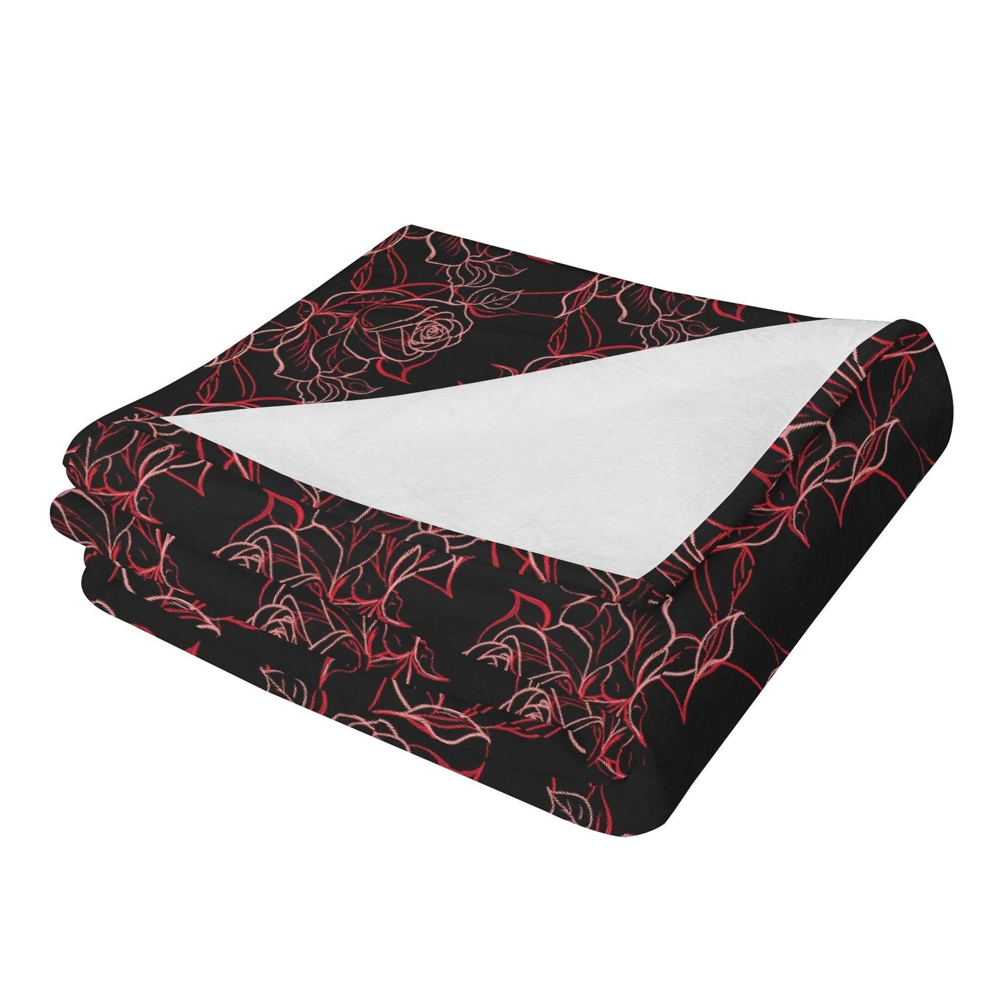 Red Light Rose Horizontal Flannel Breathable Blanket 4 Sizes - DeRose Seasonal
