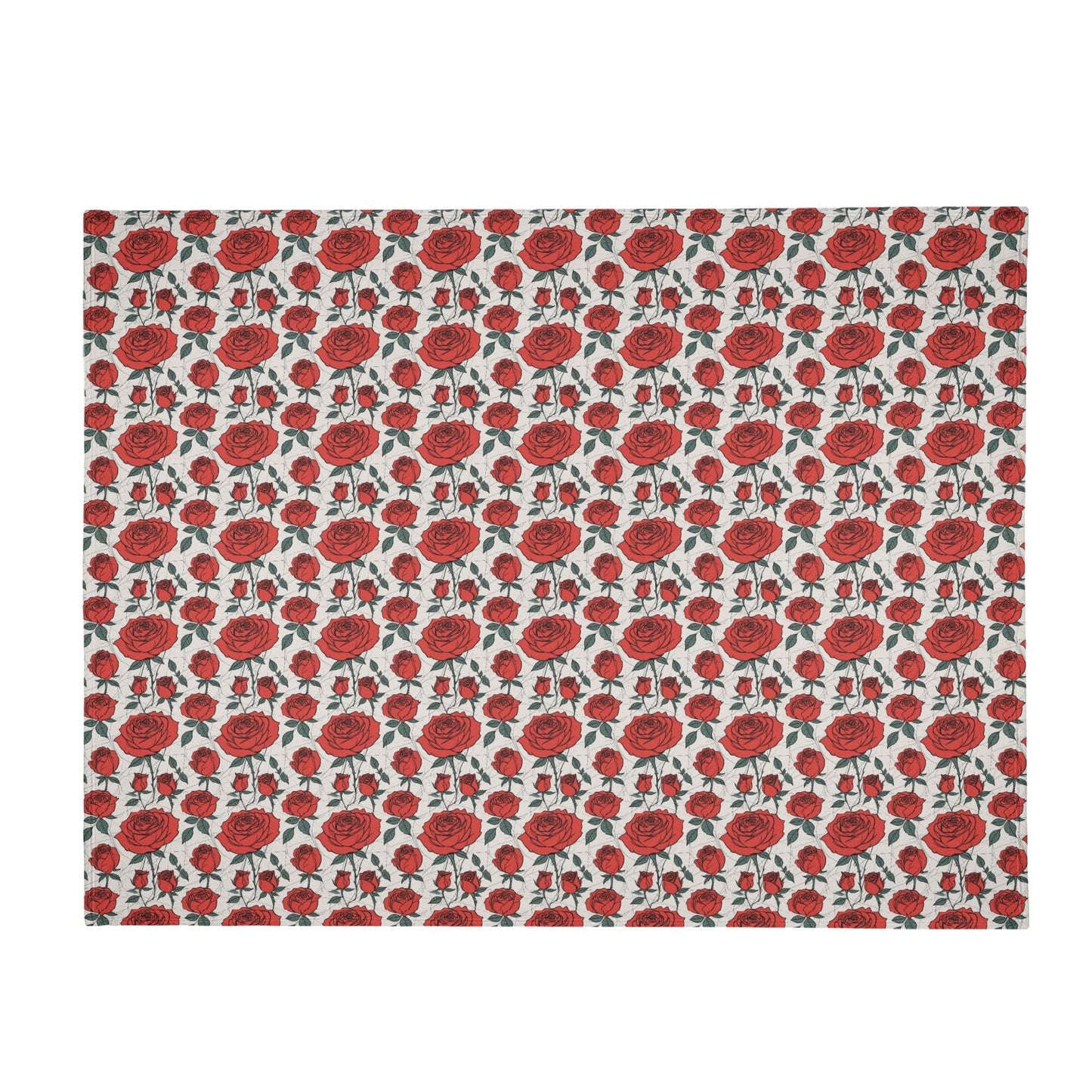 Red Roses Horizontal Flannel Breathable Blanket 4 Sizes - DeRose Seasonal