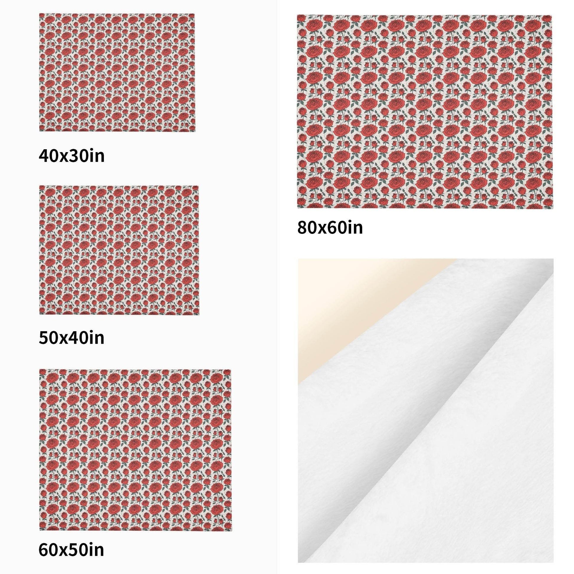 Red Roses Horizontal Flannel Breathable Blanket 4 Sizes - DeRose Seasonal