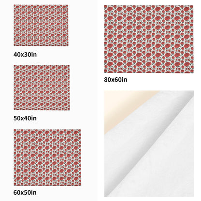 Red Roses Horizontal Flannel Breathable Blanket 4 Sizes - DeRose Seasonal