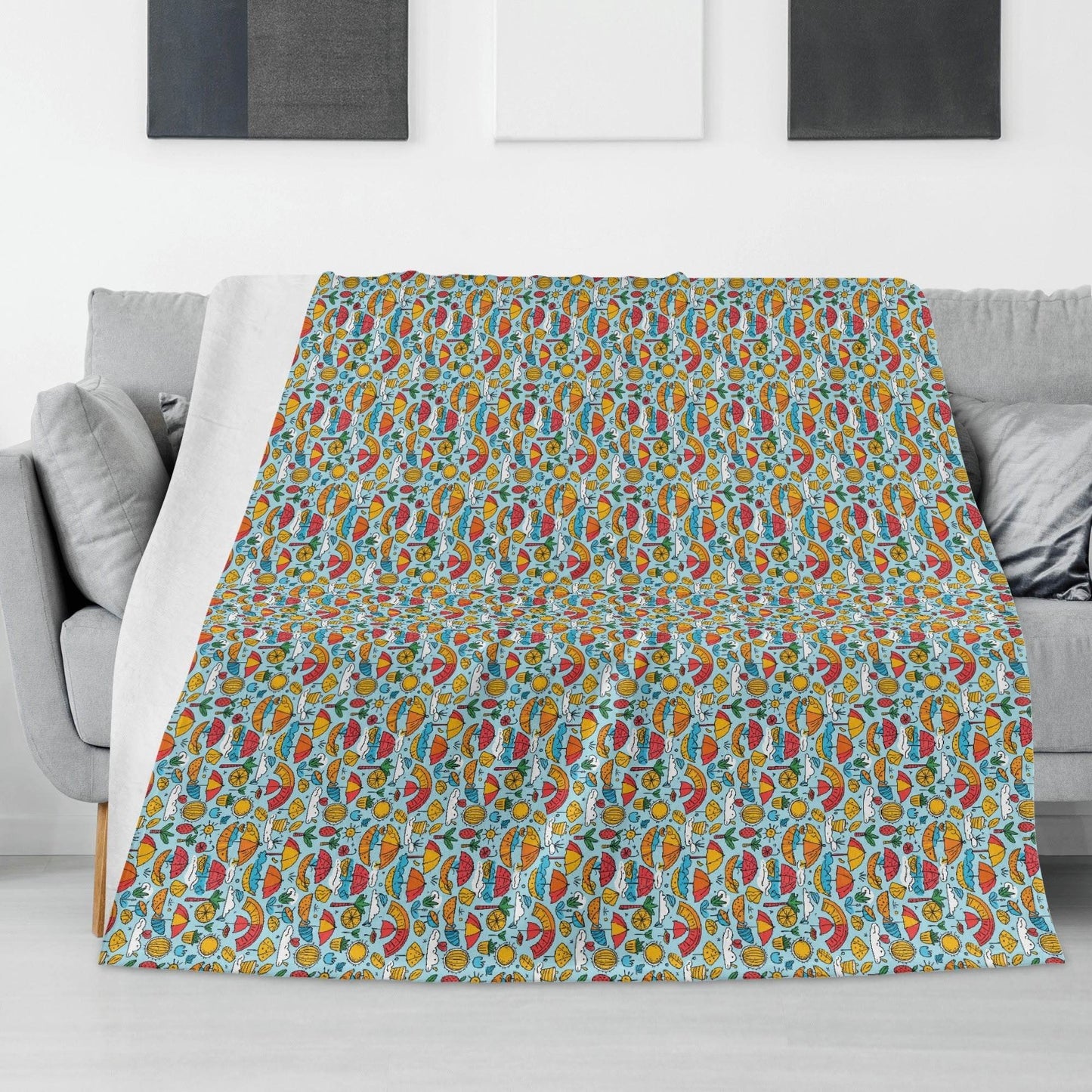 Fun of a Beach Horizontal Flannel Breathable Blanket 4 Sizes - DeRose Seasonal