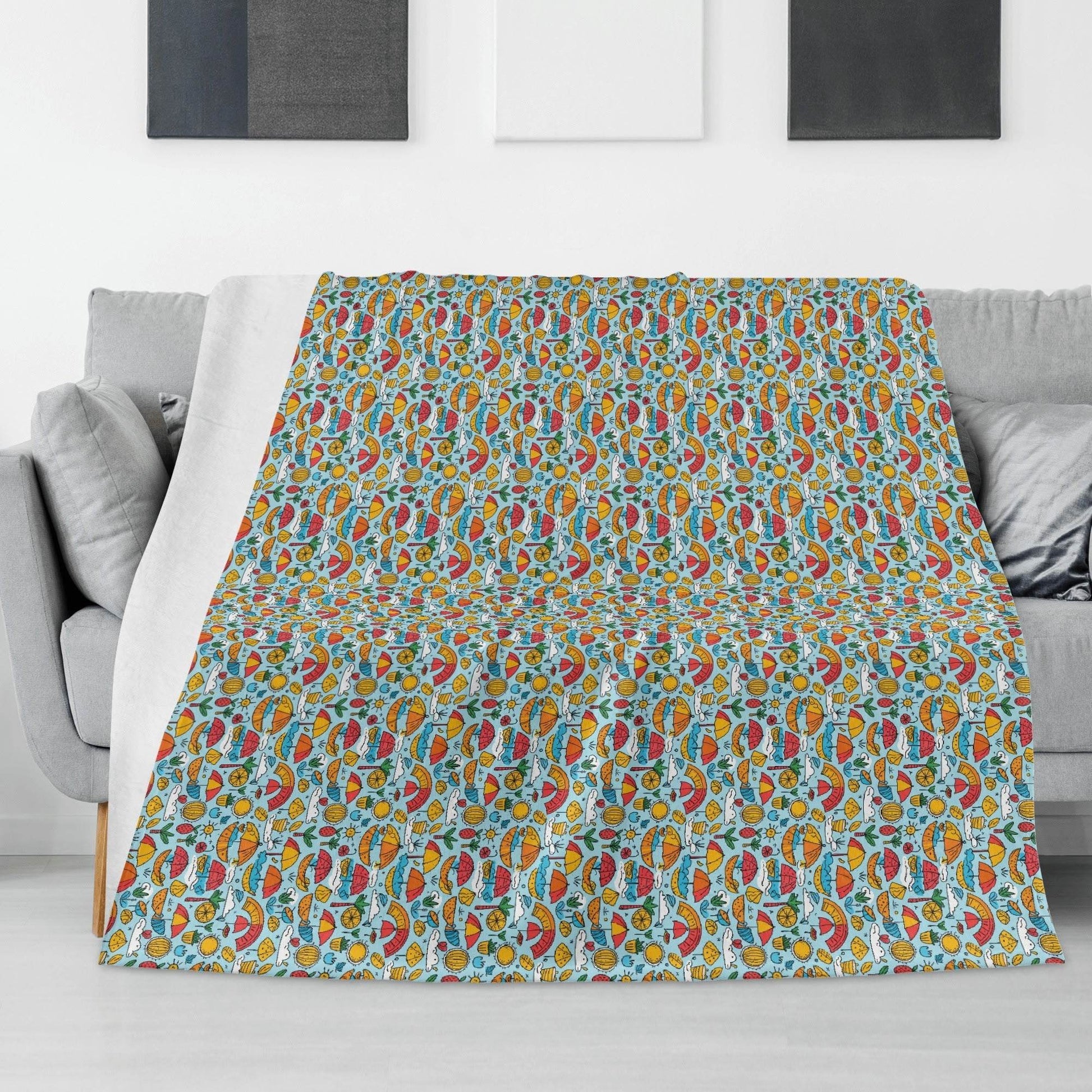 Fun of a Beach Horizontal Flannel Breathable Blanket 4 Sizes - DeRose Seasonal
