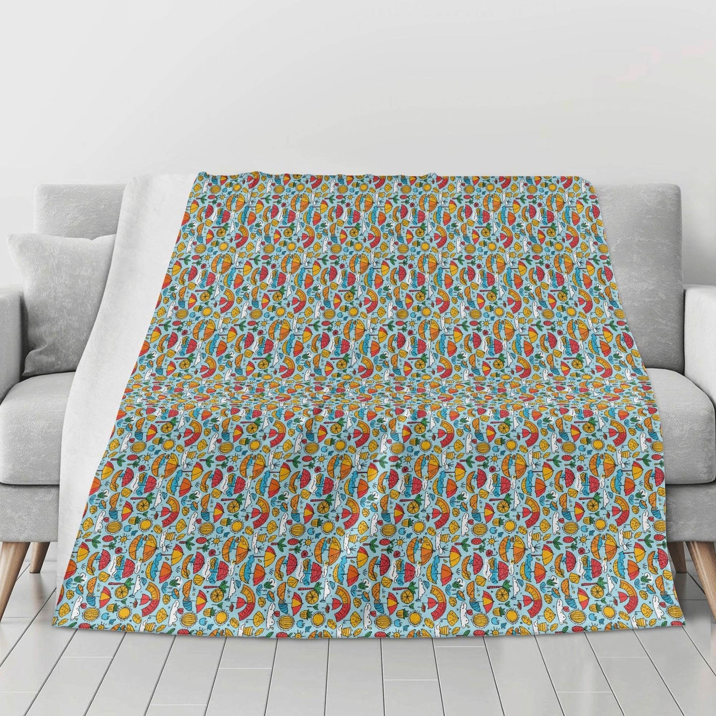 Fun of a Beach Horizontal Flannel Breathable Blanket 4 Sizes - DeRose Seasonal