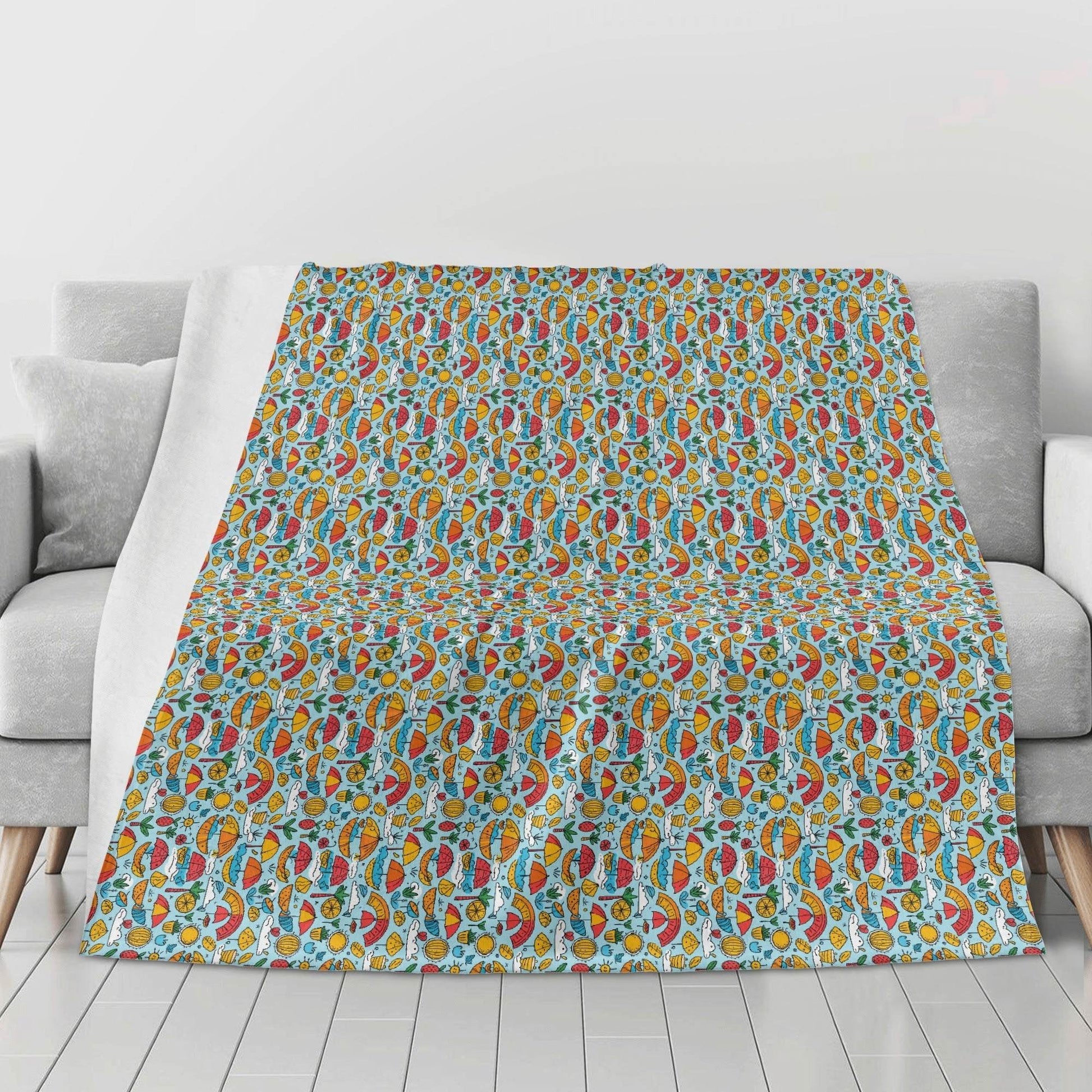 Fun of a Beach Horizontal Flannel Breathable Blanket 4 Sizes - DeRose Seasonal