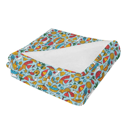 Fun of a Beach Horizontal Flannel Breathable Blanket 4 Sizes - DeRose Seasonal