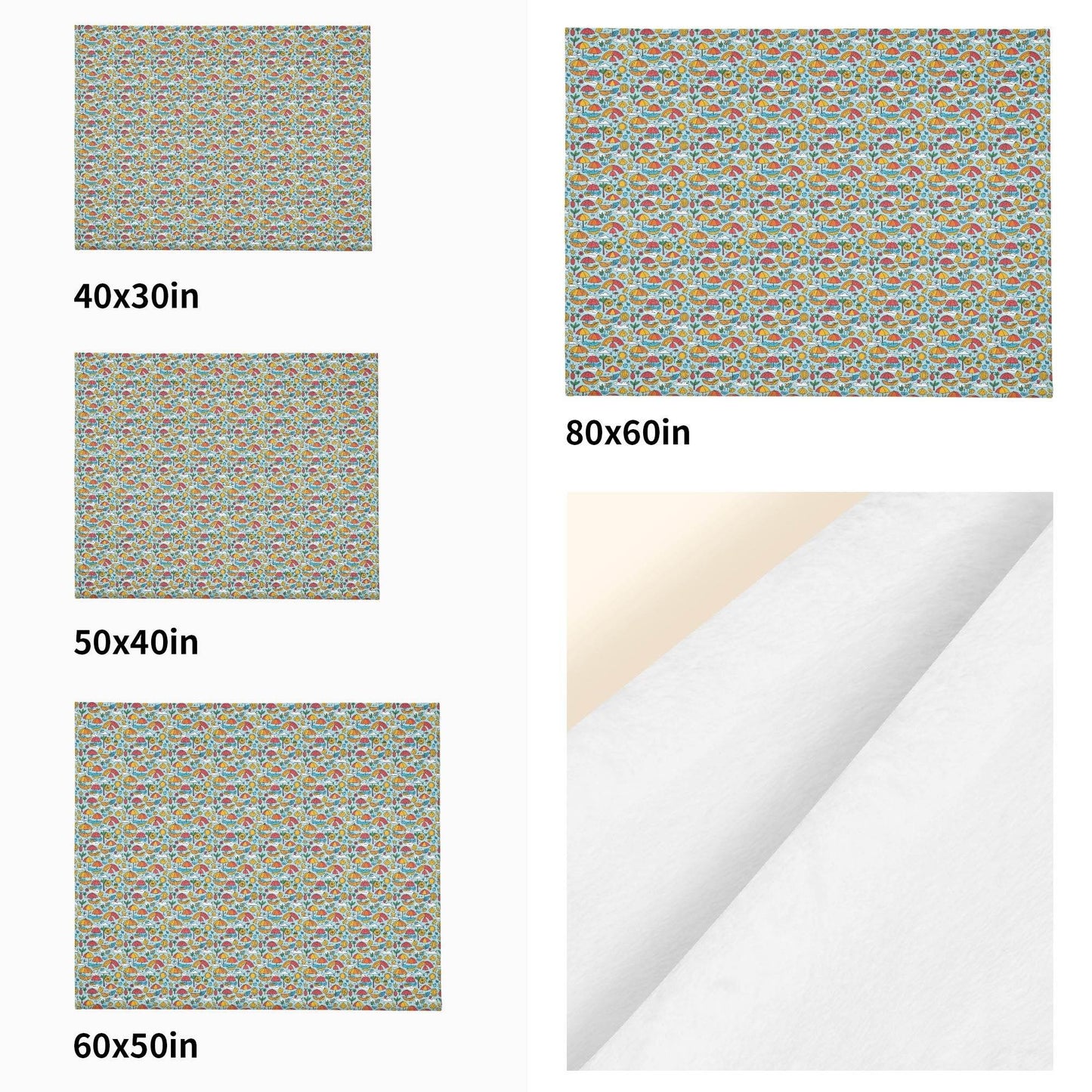 Fun of a Beach Horizontal Flannel Breathable Blanket 4 Sizes - DeRose Seasonal