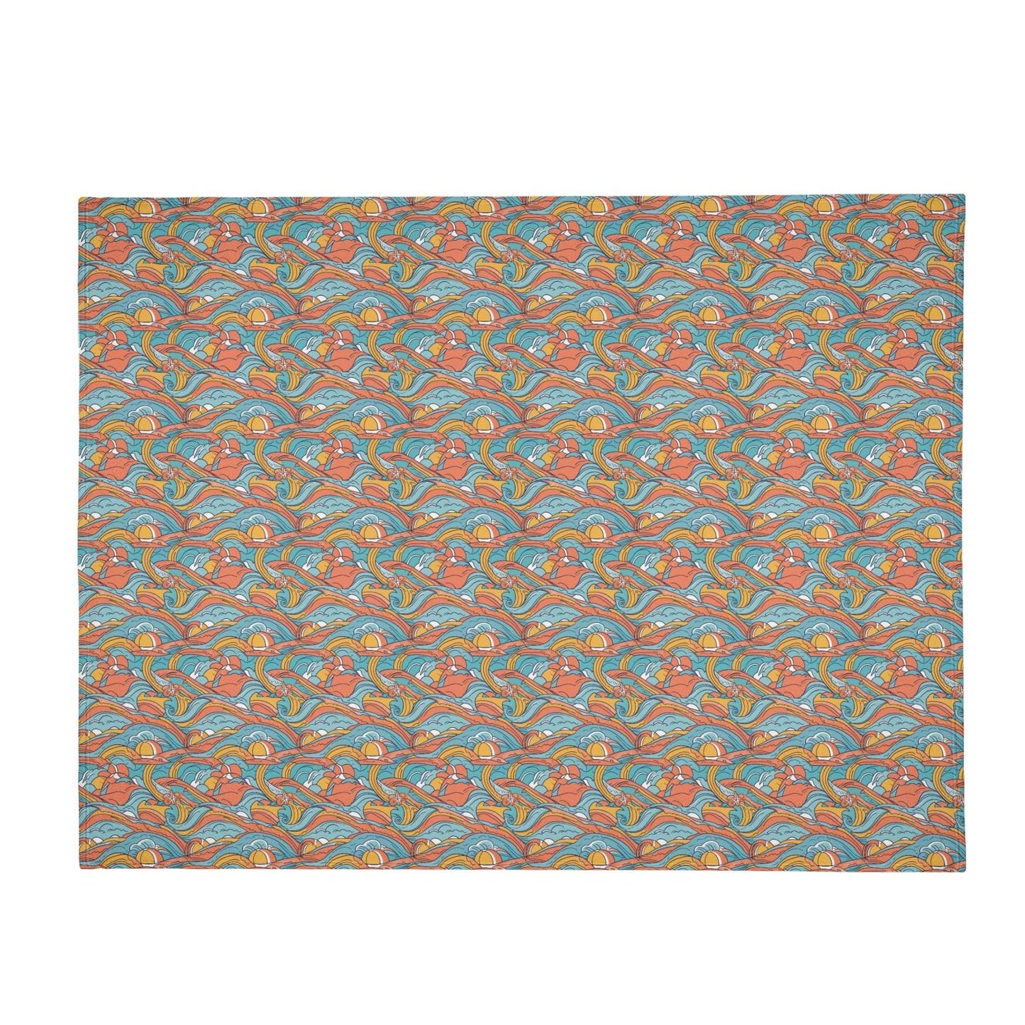 Ocean Abstract Horizontal Flannel Breathable Blanket 4 Sizes - DeRose Seasonal