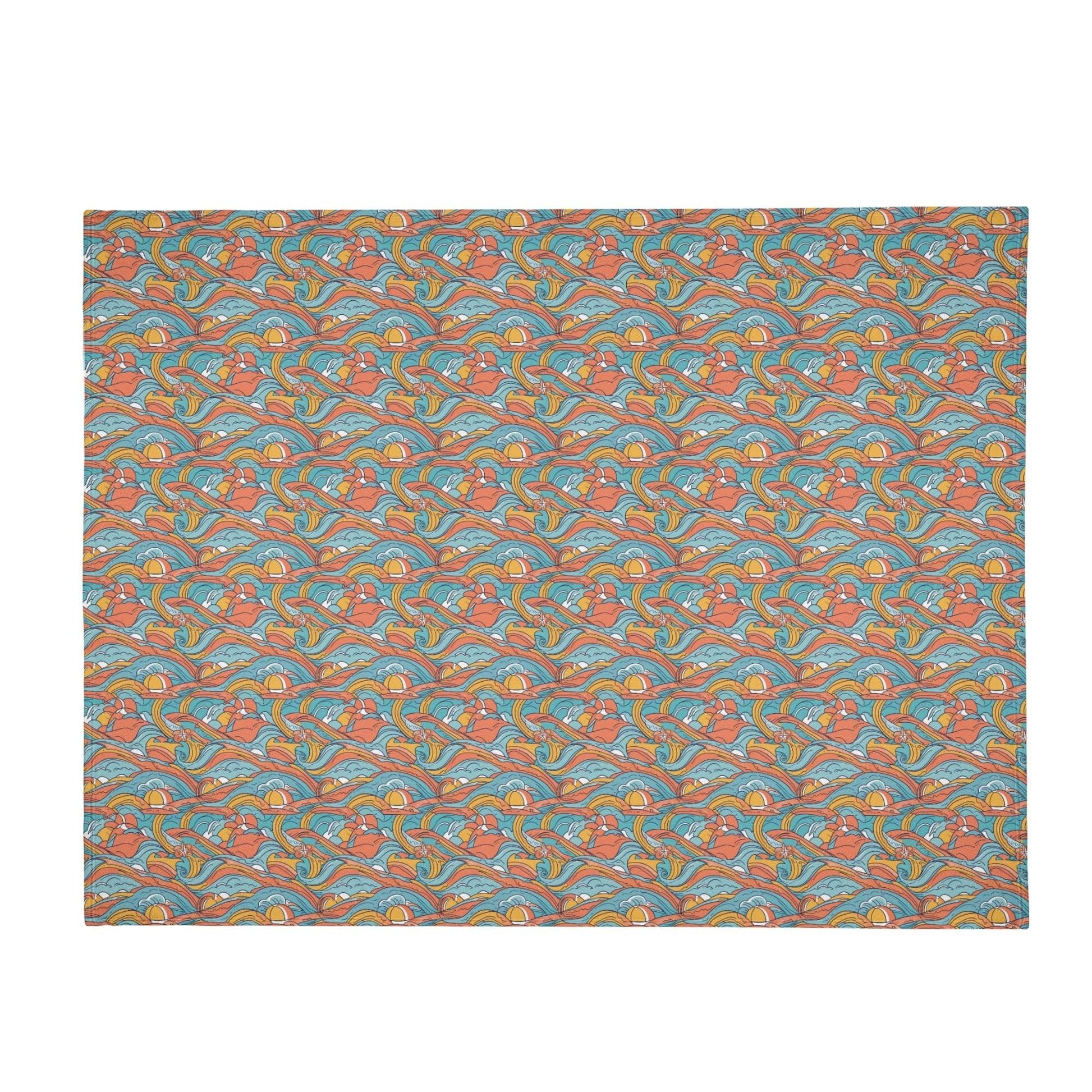 Ocean Abstract Horizontal Flannel Breathable Blanket 4 Sizes - DeRose Seasonal