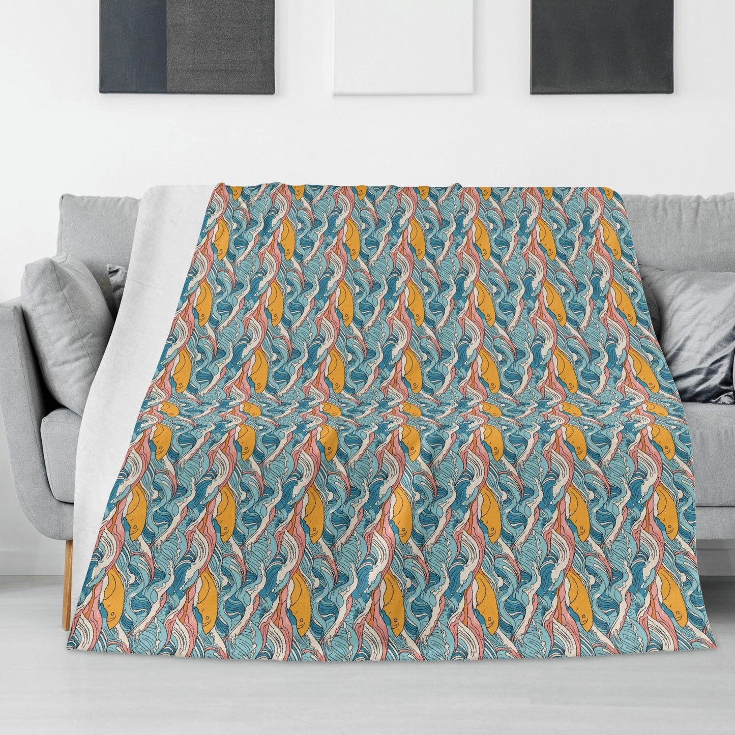 Sun in the Waves Horizontal Flannel Breathable Blanket 4 Sizes - DeRose Seasonal