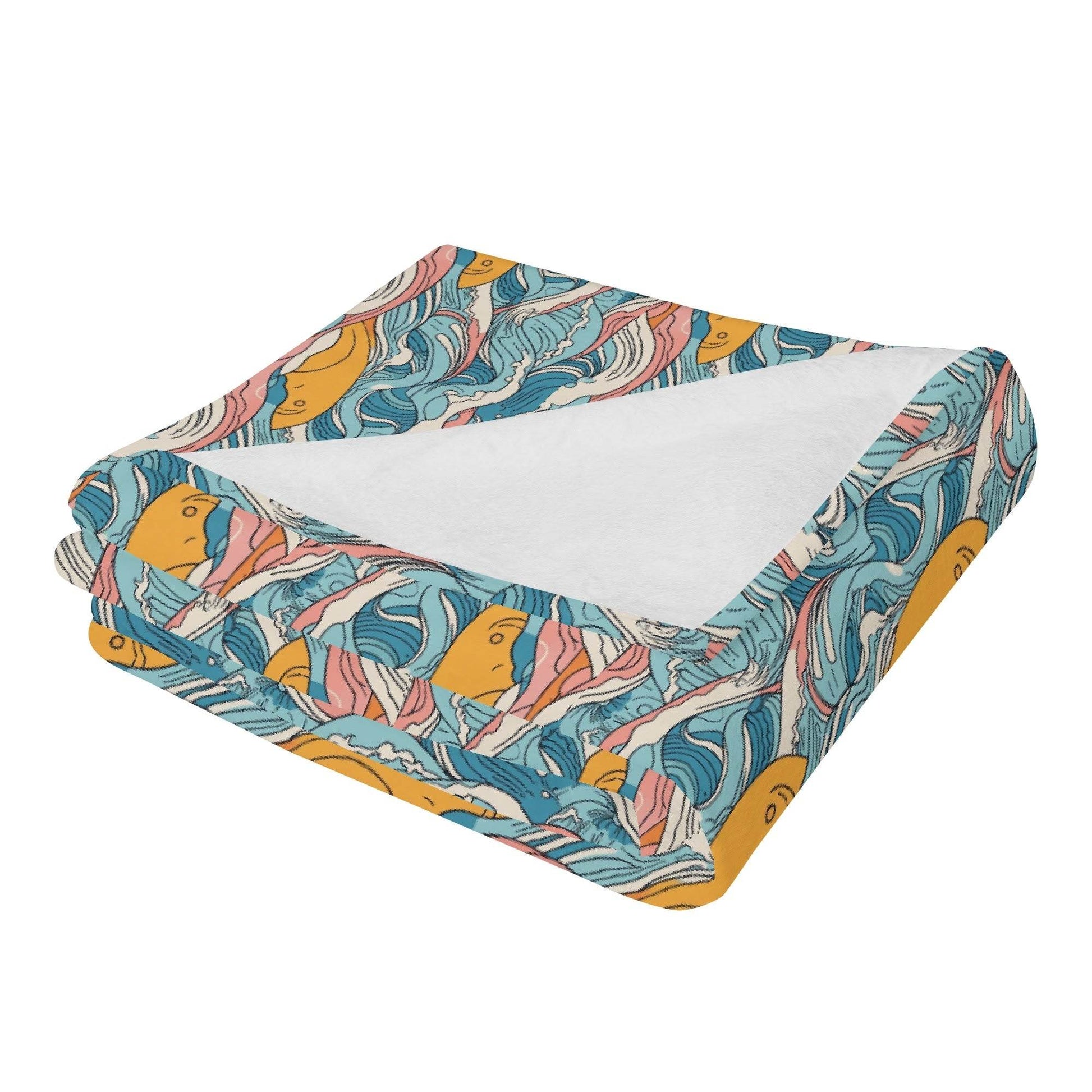 Sun in the Waves Horizontal Flannel Breathable Blanket 4 Sizes - DeRose Seasonal