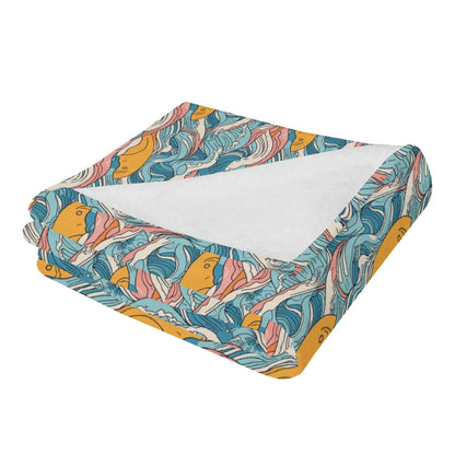 Sun in the Waves Horizontal Flannel Breathable Blanket 4 Sizes - DeRose Seasonal