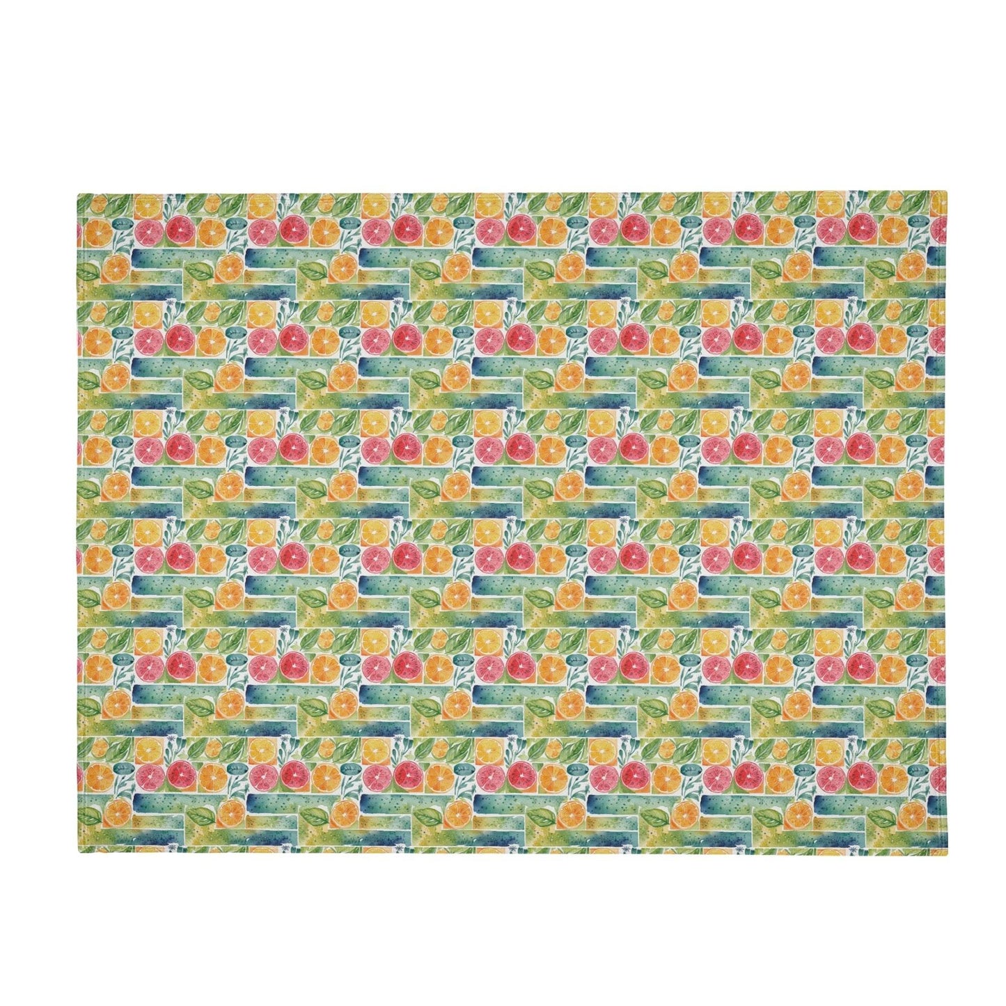 Watercolor Fruit Horizontal Flannel Breathable Blanket 4 Sizes - DeRose Seasonal