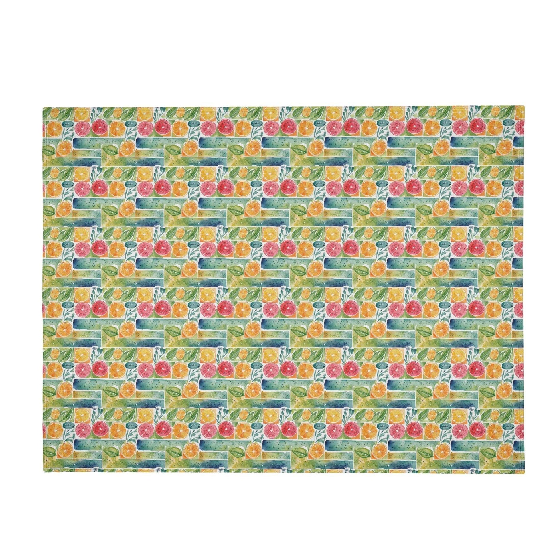 Watercolor Fruit Horizontal Flannel Breathable Blanket 4 Sizes - DeRose Seasonal