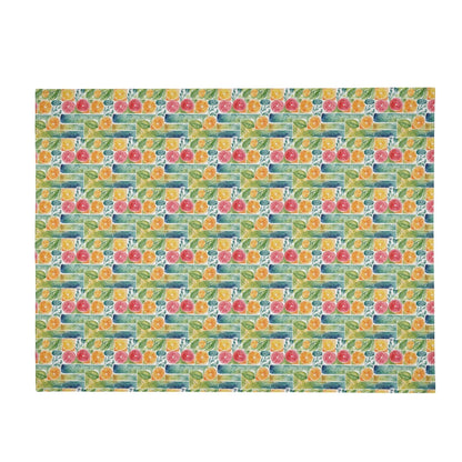 Watercolor Fruit Horizontal Flannel Breathable Blanket 4 Sizes - DeRose Seasonal