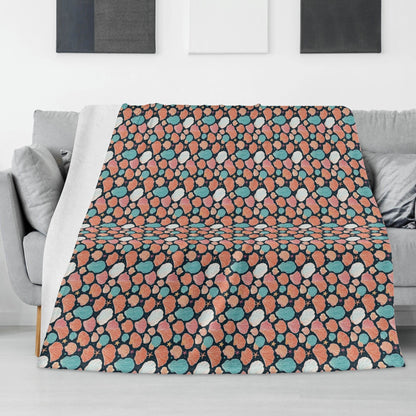 Big Shells and Stars Horizontal Flannel Breathable Blanket 4 Sizes - DeRose Seasonal