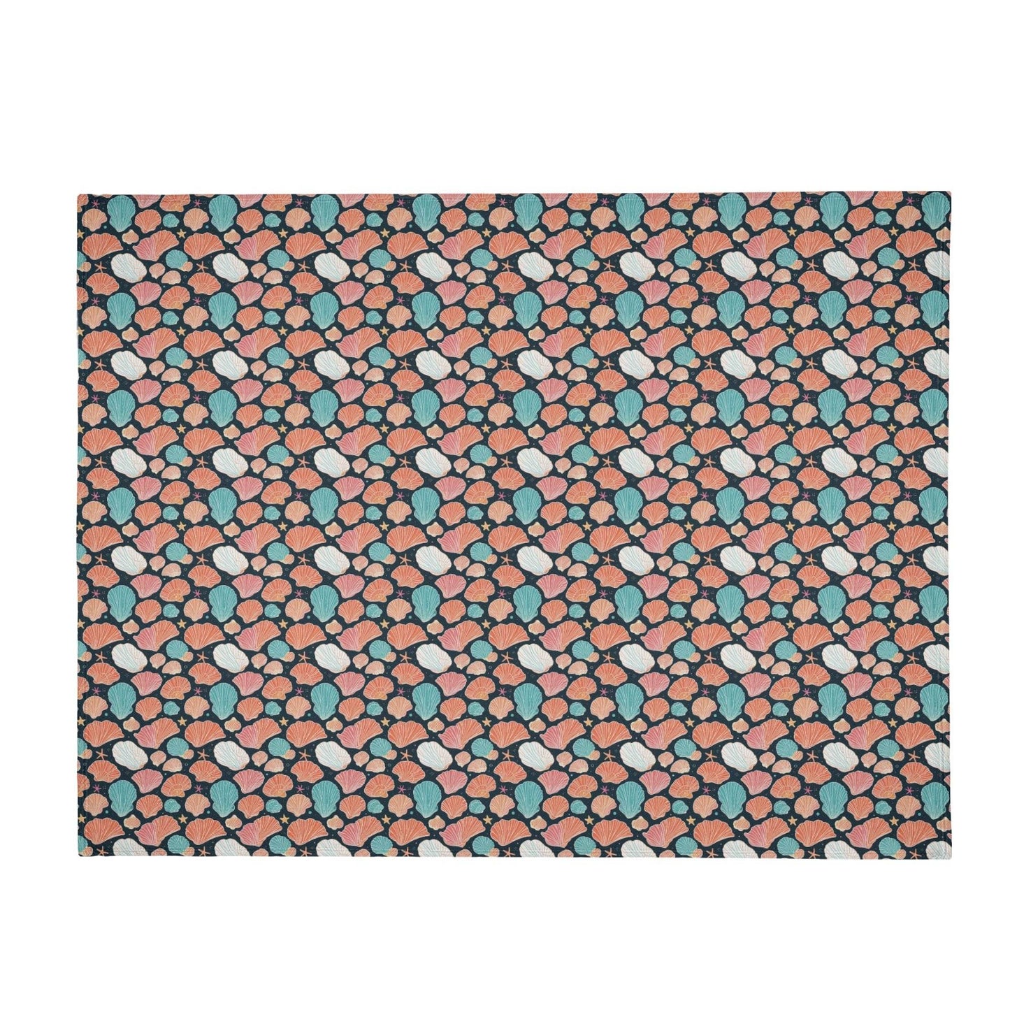 Big Shells and Stars Horizontal Flannel Breathable Blanket 4 Sizes - DeRose Seasonal