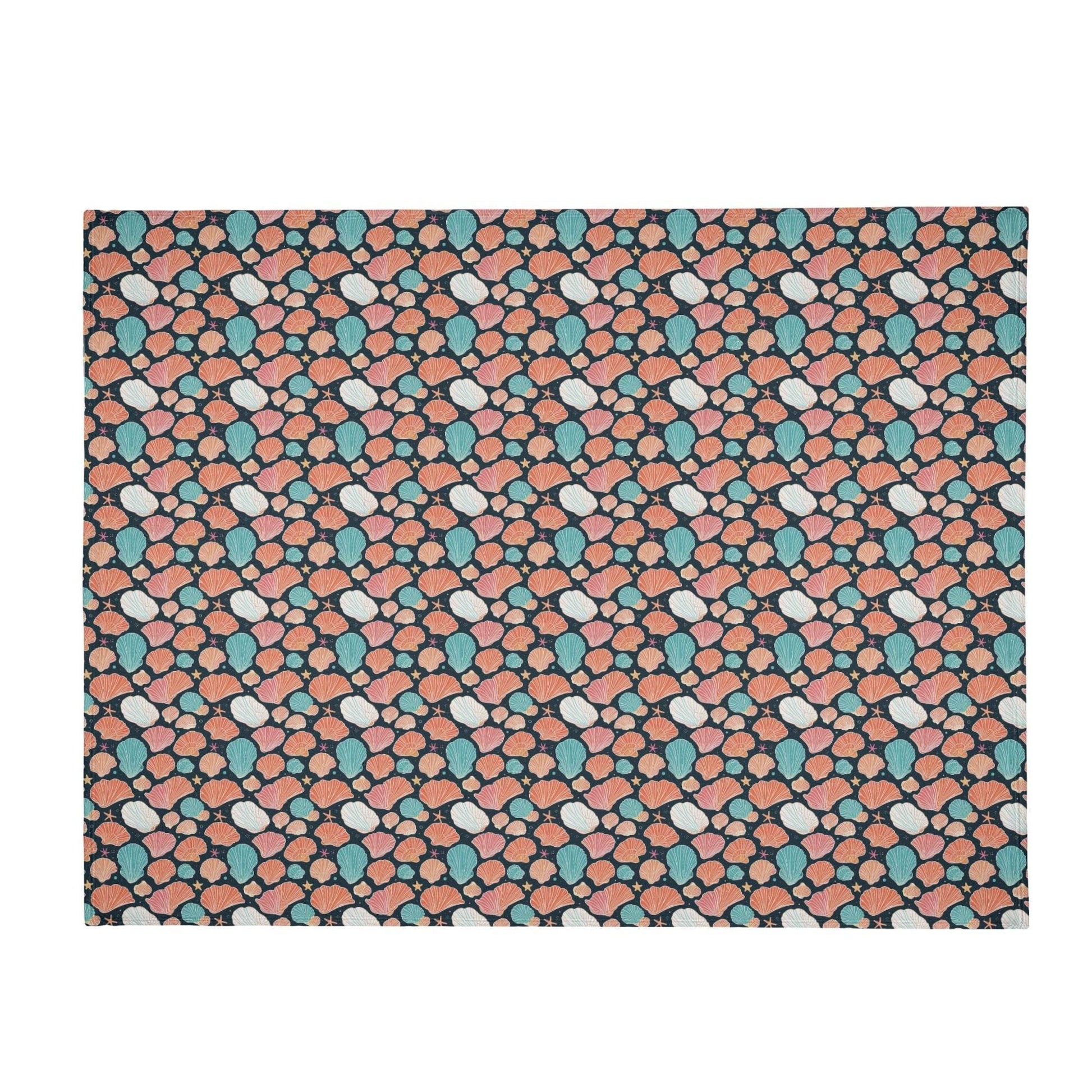 Big Shells and Stars Horizontal Flannel Breathable Blanket 4 Sizes - DeRose Seasonal