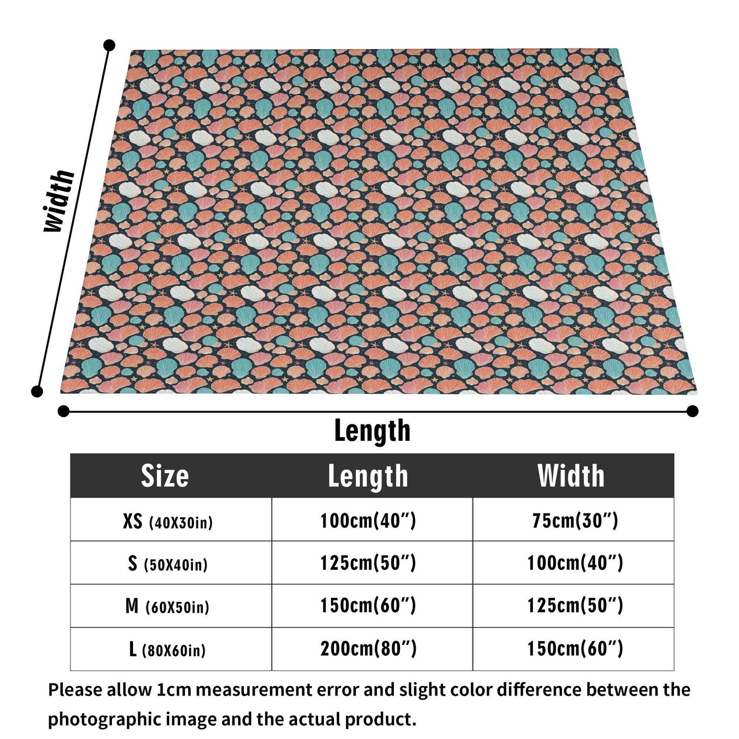 Big Shells and Stars Horizontal Flannel Breathable Blanket 4 Sizes - DeRose Seasonal