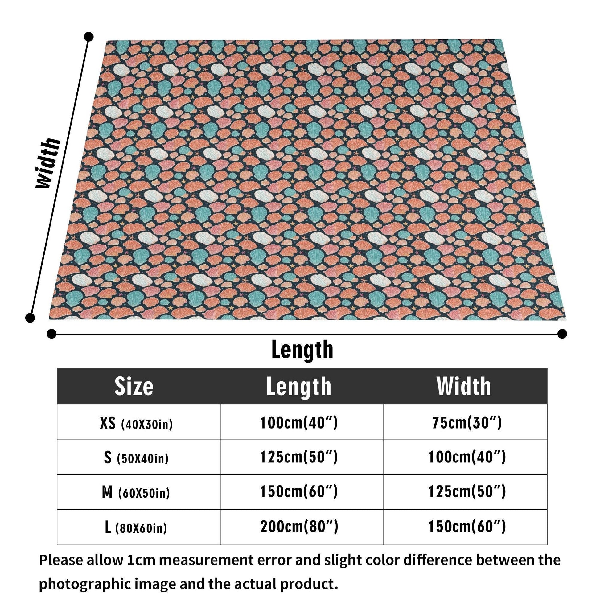 Big Shells and Stars Horizontal Flannel Breathable Blanket 4 Sizes - DeRose Seasonal