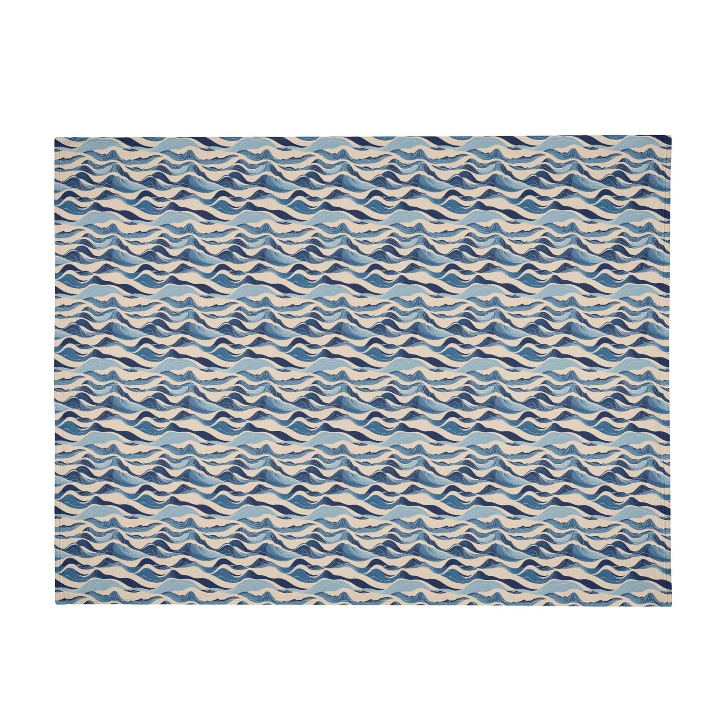 Blue Waves Horizontal Flannel Breathable Blanket 4 Sizes - DeRose Seasonal