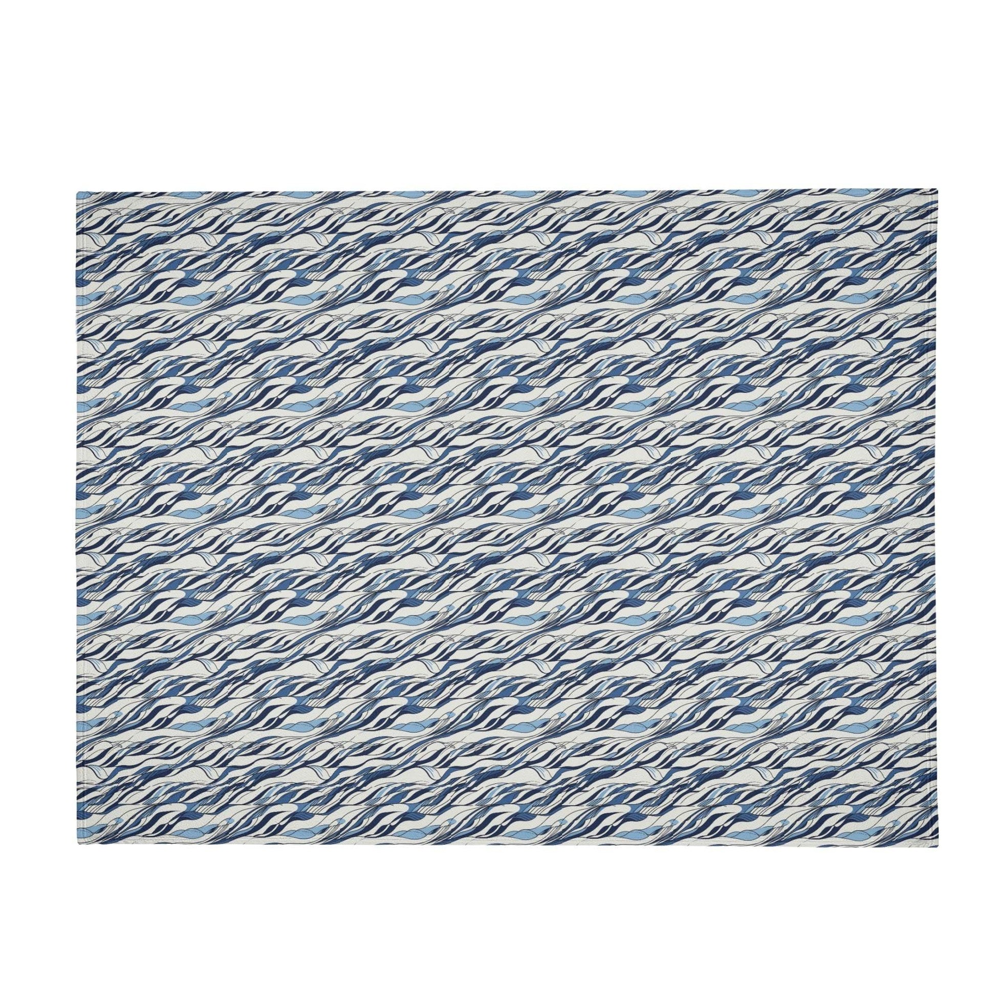 Ocean Lines Horizontal Flannel Breathable Blanket 4 Sizes - DeRose Seasonal