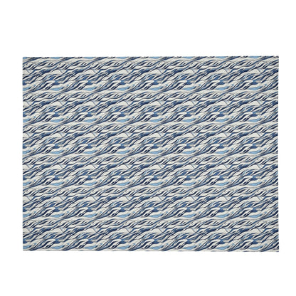 Ocean Lines Horizontal Flannel Breathable Blanket 4 Sizes - DeRose Seasonal