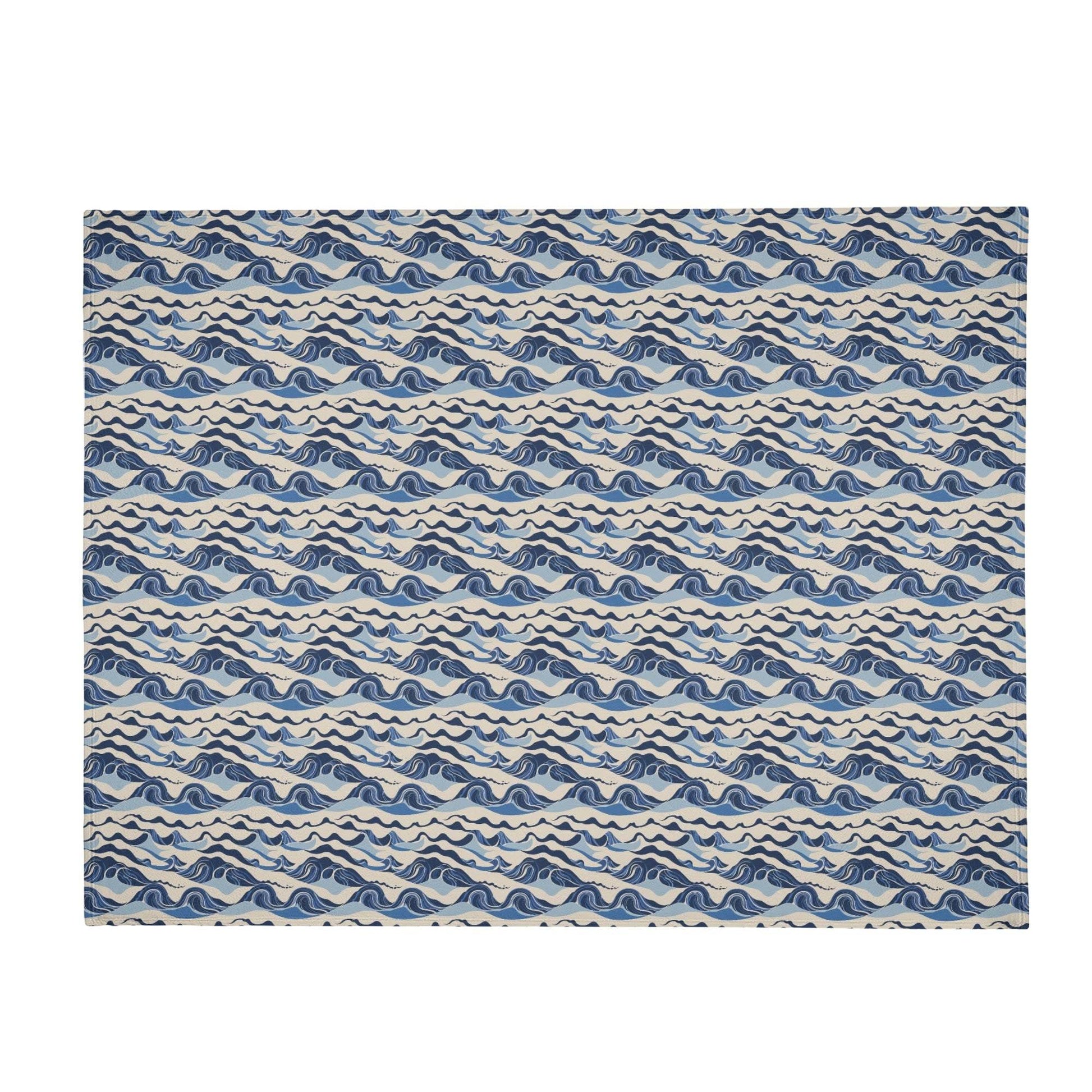 Abstract Waves Horizontal Flannel Breathable Blanket 4 Sizes - DeRose Seasonal