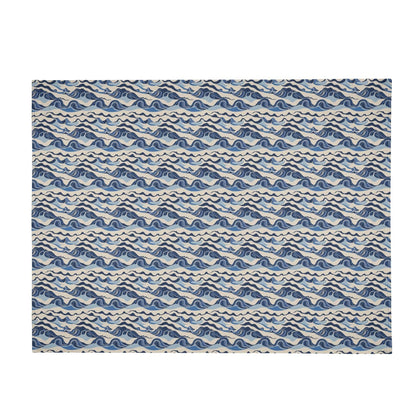 Abstract Waves Horizontal Flannel Breathable Blanket 4 Sizes - DeRose Seasonal