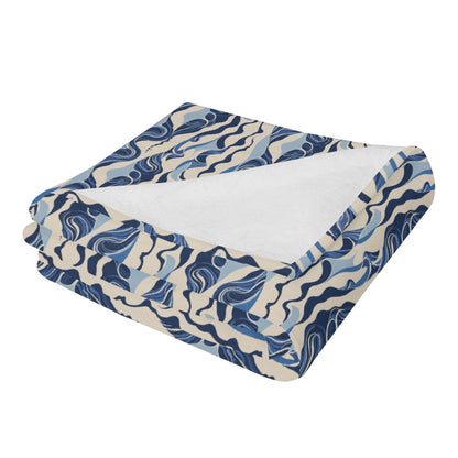 Abstract Waves Horizontal Flannel Breathable Blanket 4 Sizes - DeRose Seasonal