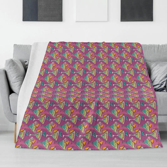 Artini Martini Horizontal Flannel Breathable Blanket 4 Sizes - DeRose Seasonal