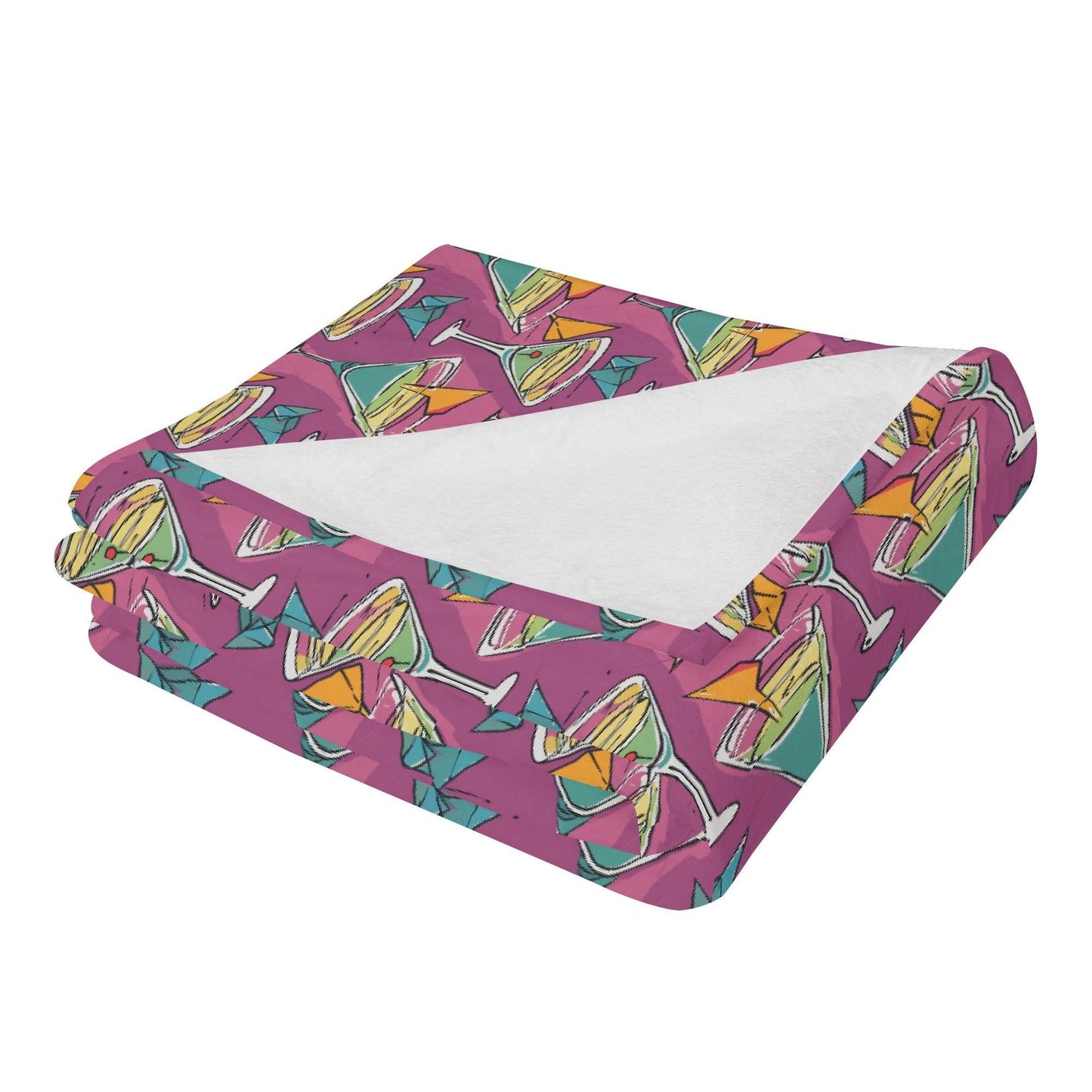 Artini Martini Horizontal Flannel Breathable Blanket 4 Sizes - DeRose Seasonal