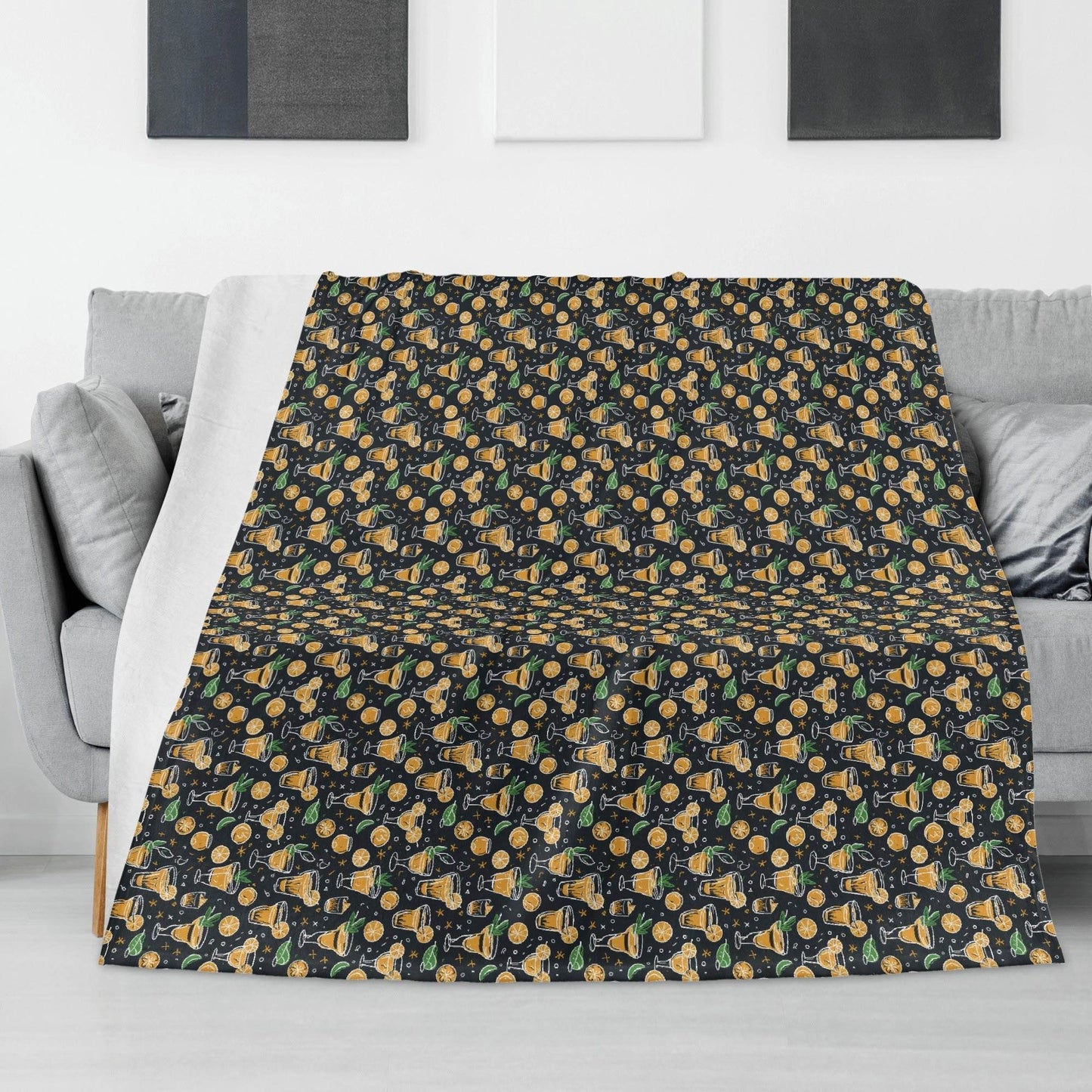 Gold Margarita Horizontal Flannel Breathable Blanket 4 Sizes - DeRose Seasonal