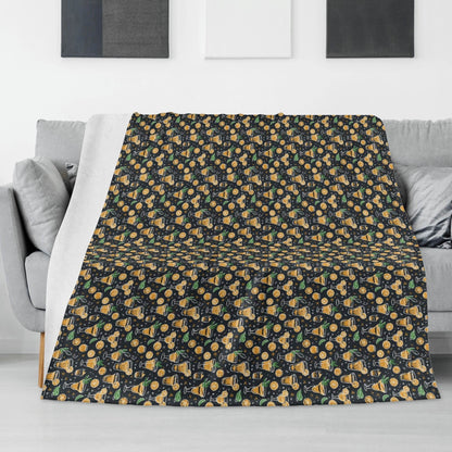 Gold Margarita Horizontal Flannel Breathable Blanket 4 Sizes - DeRose Seasonal