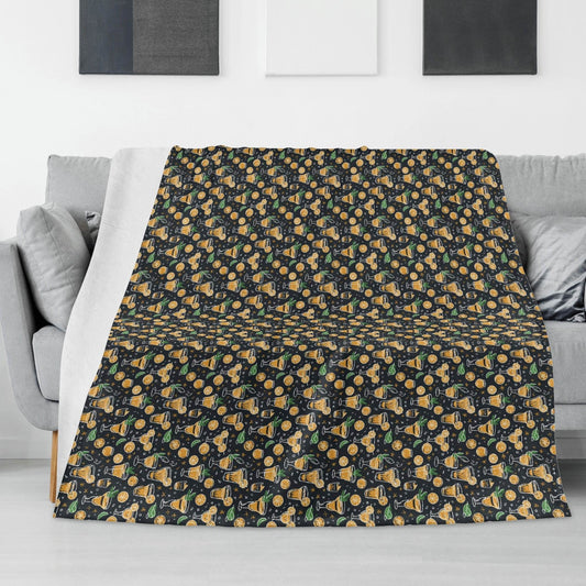 Gold Margarita Horizontal Flannel Breathable Blanket 4 Sizes - DeRose Seasonal