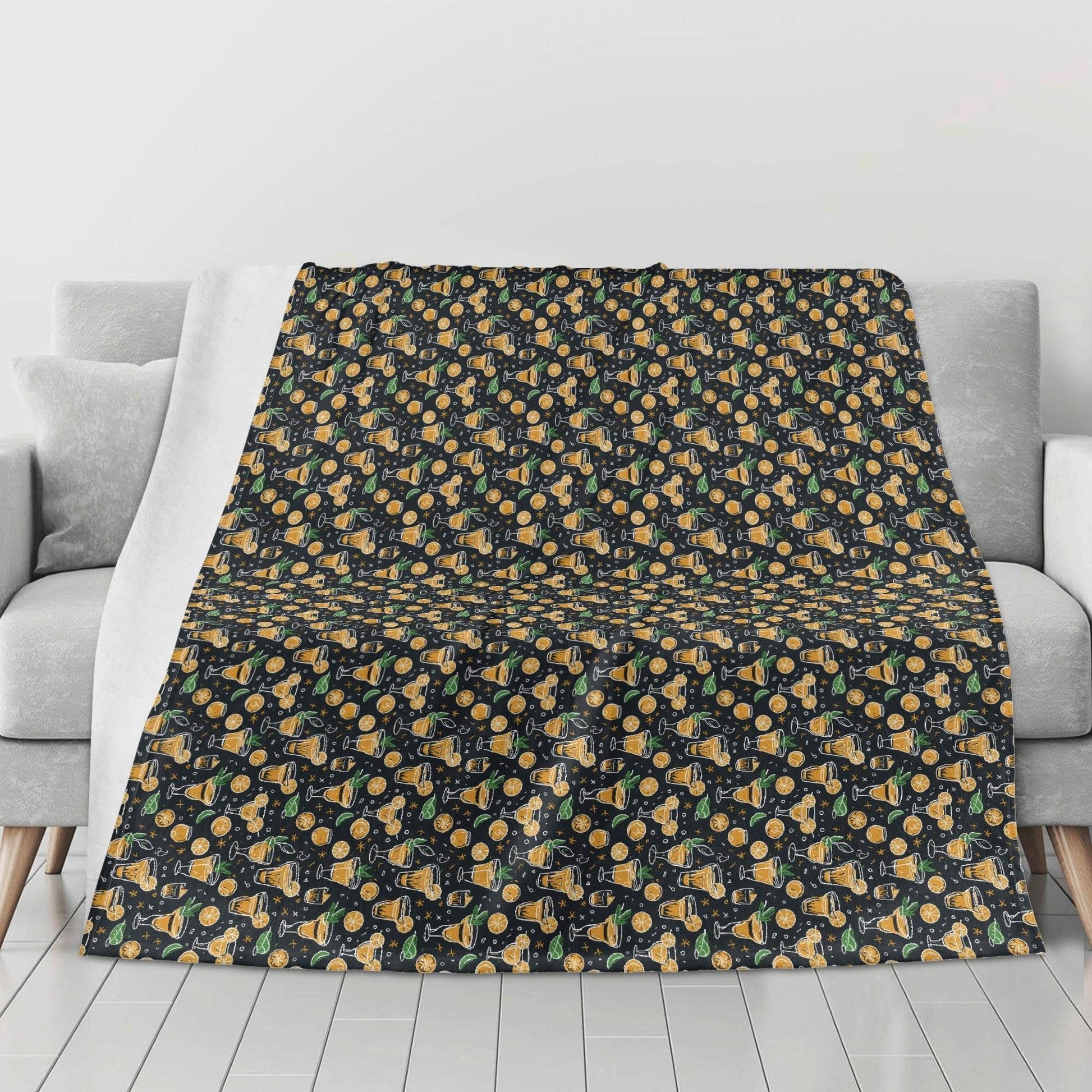 Gold Margarita Horizontal Flannel Breathable Blanket 4 Sizes - DeRose Seasonal