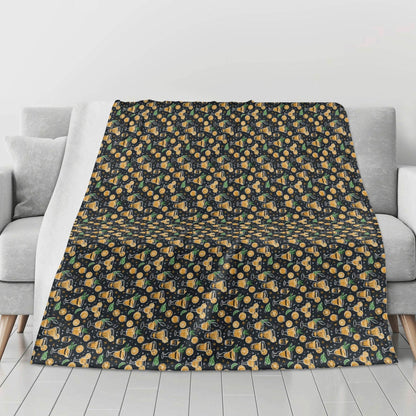 Gold Margarita Horizontal Flannel Breathable Blanket 4 Sizes - DeRose Seasonal