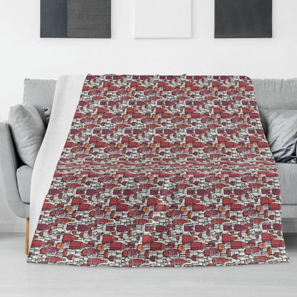 Wine With Me Horizontal Flannel Breathable Blanket 4 Sizes - DeRose Seasonal
