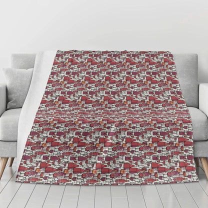 Wine With Me Horizontal Flannel Breathable Blanket 4 Sizes - DeRose Seasonal