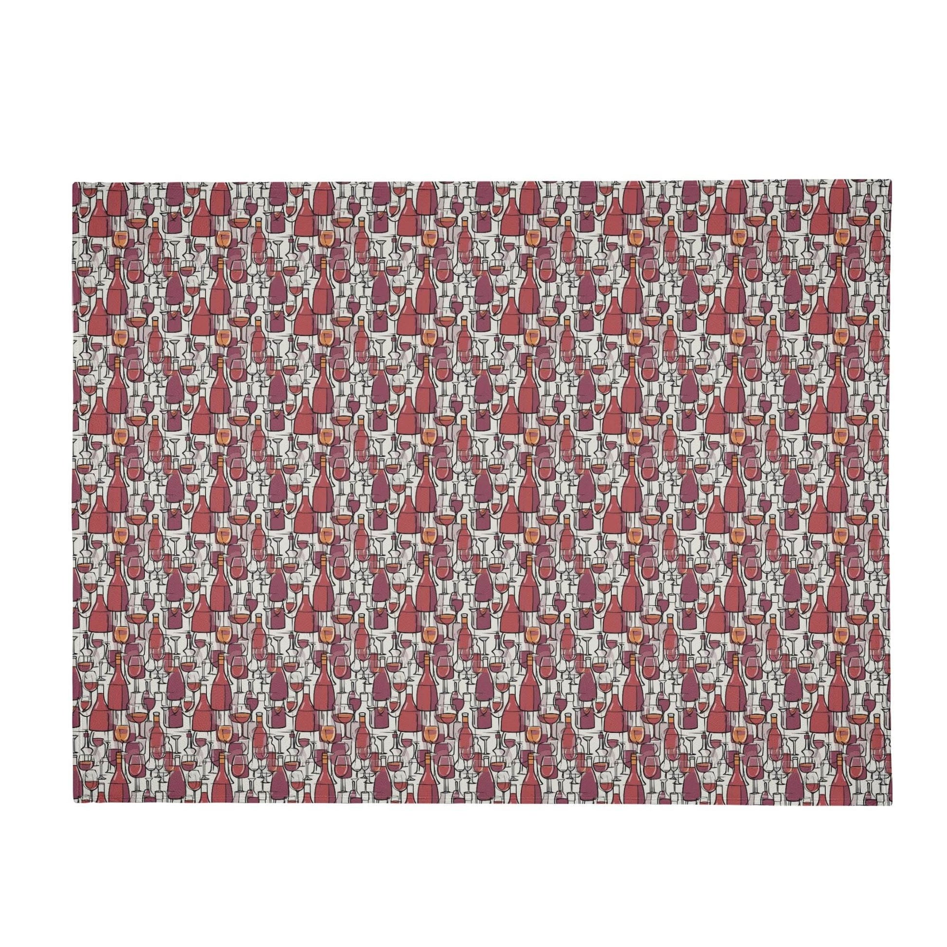 Wine With Me Horizontal Flannel Breathable Blanket 4 Sizes - DeRose Seasonal