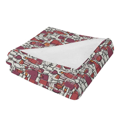 Wine With Me Horizontal Flannel Breathable Blanket 4 Sizes - DeRose Seasonal