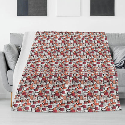 Wine Dining Horizontal Flannel Breathable Blanket 4 Sizes - DeRose Seasonal