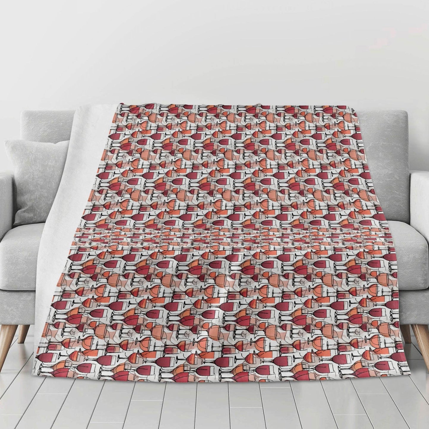 Wine Dining Horizontal Flannel Breathable Blanket 4 Sizes - DeRose Seasonal
