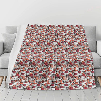 Wine Dining Horizontal Flannel Breathable Blanket 4 Sizes - DeRose Seasonal