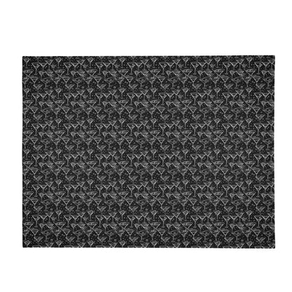 Black and White Martini Horizontal Flannel Breathable Blanket 4 Sizes - DeRose Seasonal