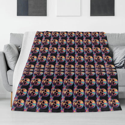 Dripping Skulls Horizontal Flannel Breathable Blanket 4 Sizes - DeRose Seasonal