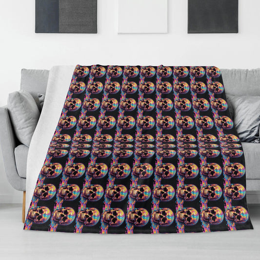 Dripping Skulls Horizontal Flannel Breathable Blanket 4 Sizes - DeRose Seasonal
